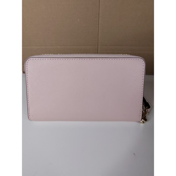 Michael Kors Ladies Saffiano Leather Jet Set Pink Travel Wallet Wristlet - Picture 2 of 4